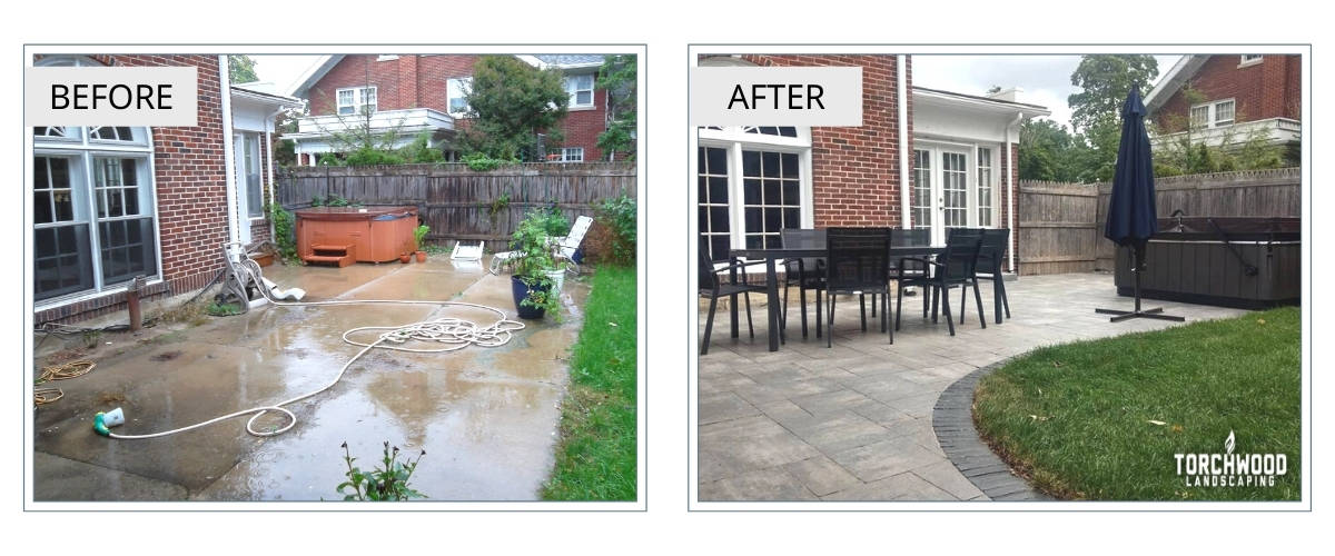 before and after patio