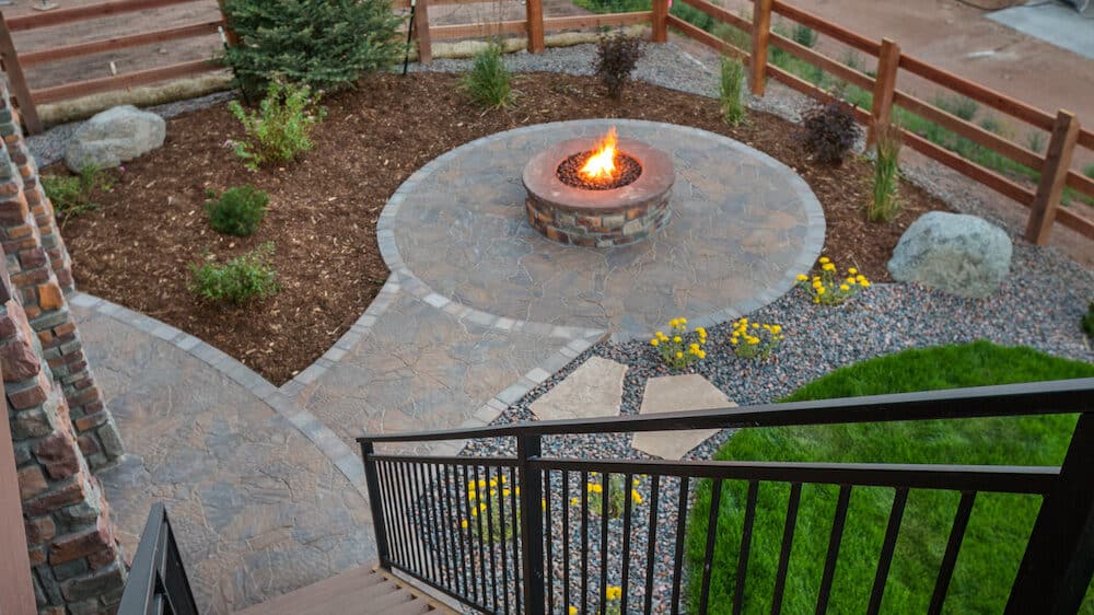 Circular Fire Pit backyard patio