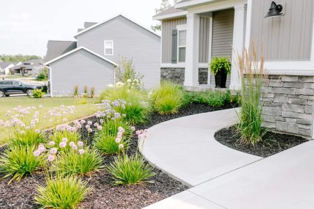 landscaping by front sidewalk
